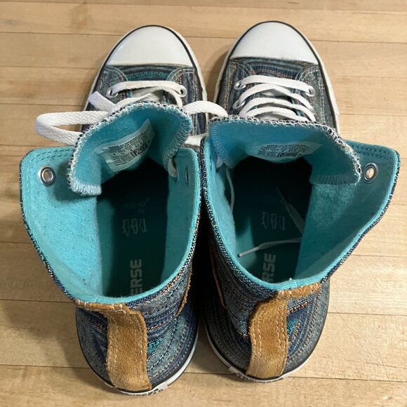 Converse Mens All Star High Top Peacock Acor Striped Sneakers Size 9 Blue SP EXC - Picture 8 of 12